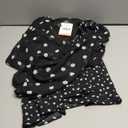 Motherhood Maternity Womens Long Sleeve Wrap Flounce Midi Pregnancy Dress (Medium, Mixed Dot)