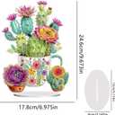 2 x hyzsj DIY Diamond Desktop Ornament Cactus, Crystal Diamond Art Painting Tabletop Ornaments Single Sided, Diamond Ornament for Adult Beginner Home Office Decor Crafts Gift