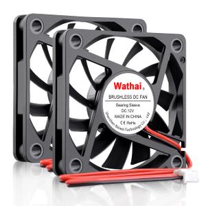 Wathai 60mm x 10mm 12V 2Pin DC Brushless Exhaust Cooling Fan 12 Volt for Small Replacement Cooler 2 Pack