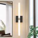 Bathroom Light Fixtures,Black 18W LED 360° Full Lighting Modern Wall Sconce Vanity Light with 5-Color Dimmable 3000K-6000K, 22.05inch Vanity Lighting for Bath, Powder Room, Bedroom, Hallway
