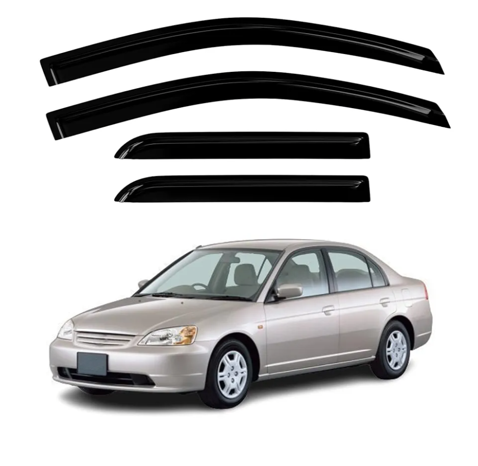 Window Rain Guards Compatible with 2001-2005 Civic Window Rain Guards