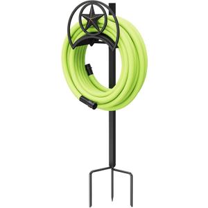 GOFORWILD Garden Hose Holder, Decorative Hose Butler Sturdy Water Hose Rack, Durable Wall Hose Hanger, Hose Reel, Holds 125-Feet of 5/8-Inch Hose, Made of Gauge Steel, 7010
