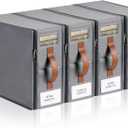 4pack Bed Sheet Organizer, Foldable Linen Closet Organizers and Storage with Sealed Design, Queen & King Size Sheet Storage with Window, Closet Organizer for Bedsheets/Blankets/Clothes, Grey