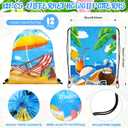 Eccliy 24 Pcs Summer Pool Party Favor Bags Drawstring, Beach 11.8x10