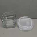 Sandwich Containers/Box for Lunch, 24 oz Freezer Safe Borosilicate Glass Food Storage Containers,  Cup Square Glass Containers with Lids, Small Glass Freezer Yogurt/Cereal Bowls for Meal Prep, 3 Pack