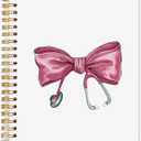 2 x Coquette Pink Bow Nurses Spiral Notebook, Nurse Appreciation Gifts Journaling Notebooks, Nurse Week Day Gifts Journal for Writing, Preppy Nursing Notebooks for Note Taking, 5.5x8.3 Inch