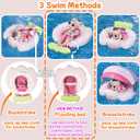 Mambobaby Float with Canopy and Tail New Upgraded Non-Inflatable Baby Pool Float Mambo Float Swim Trainer Solid Infant Swim Float Adjustable Pearl Foam Baby Swim Ring