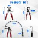 4PCS Long Reach Hose Clamp Pliers Tool Set - Flexible Wire Radiator Hose Clamp Remover for Automotive Coolant, Heater, Water Hose