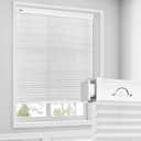 Joydeco No Tools No Drill Window Blinds for Indoor Windows, Blackout Shades Cellular Shades Cordless, No Drill Blinds for Windows, Window Shades for Home, Bedrooms, Doors (White, 28" W x 64" H)