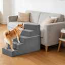 5-Step Dog Stairs for Large Dogs and Cats, 23in H Dog Steps for Couch, Sofa, Chair, Non-Slip Sturdy Pet Steps, Pet Ramp for High Bed Indoor