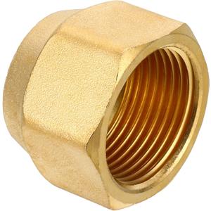 PATIKIL Brass Flare Cap, 3/4 SAE (1-1/16" UNF) Female Thread SAE Flare Fitting 45 Degree Flare Tube Gas Line Cap Hex Pipe Fittings for Air Conditioner Refrigeration