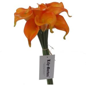 Lily Garden Mini 20" Artificial Calla Lily 10 Stem Flower Bouquets (Orange)