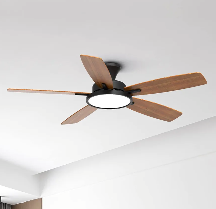 TALOYA 52 inch Ceiling Fans with Lights,Remote Control Multifunctional Quiet Fan with Three Color Temperature and Dimmable Light with Reversible Blades Black