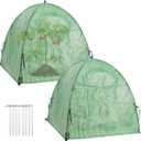 2 Pack Plant Freeze Protection Covers Winter Shrub Covers Plant Frost Protection Tent, Warm Plant Tents Protecting Fruit Potted Plants Tree from Freezing Animals Eating (22x22x23in, PVC Grid)