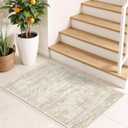2x3 Washable Rug Runner for Bathroom, Soft Entryway Rug for Laundry Room, Kitchen, Vintage Abstract Hallway Runner for Bedroom, Anti-Slip Door Mat Indoor Entrance(2'x3', Beige/Ivory)