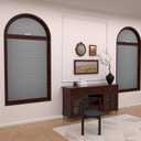 Myshade Arch Window Shades Half Circle Blackout Cellular Shades Cordless No Drill Blinds for Windows Half Moon Honeycomb Fabric No Tools Room Darkening Shades Easy Install (1PCS Grey 72" W X 36" H)