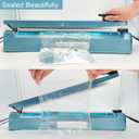 Impulse Sealer 16 inch Heat Sealer for Plastic Bags, Metal Plastic Bag Sealer Heat Seal, Mylar Bag Sealer, Manual Poly Bag Hot Seal Sealing Machine with 4 Repair Kit(2 Cutting Lines Included)