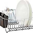 Deluxe Chrome-Plated Steel Small Dish Drainers (Black)