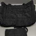 TOPDesign Puffer Tote Bag for Women, Lightweight Puffy Handbag with Compartments, Quilted Shoulder Bag for Work, Travel, Gym (Medium, Black)