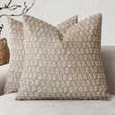 Foindtower Decorative Vintage Floral Print Throw Pillow Covers Neutral Modern Farmhouse Cushion Covers Boho Home Decor for Sofa Chair Couch Bedroom Living Room Outdoor,18×18 Inch,Tan Taupe
