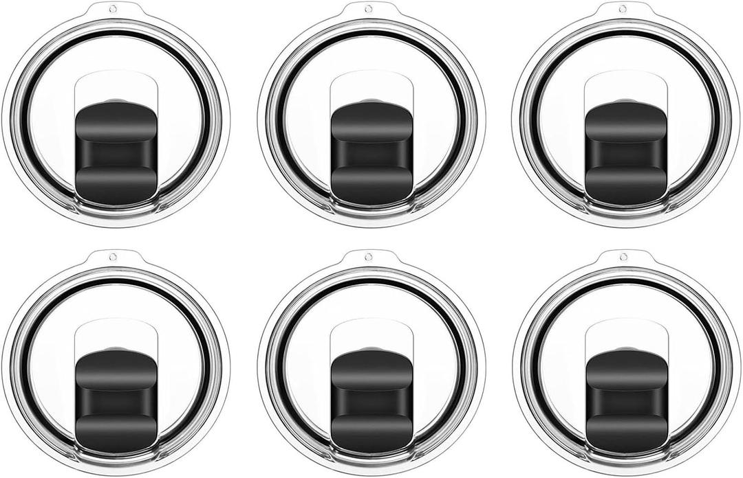 20 oz Tumbler Lids for Yeti, 6 Pcs Replacement Magnetic Spill-Resistant Lids for Yeti 20 oz Tumbler, 10 oz Mug, 10 oz Lowball with Magnetic Slider Switch, BPA Free