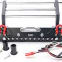 KYX Racing Alloy Front Bumper with LED Lights Upgrades Parts Accessories for RC Crawler Car Axial SCX10 II 90046 Traxxas TRX4 TRX-4 Redcat Gen8 Scout II