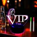 LED Lights Table Sign with Writing Pen - Battery Powered Party Supplies, Color Changing Wedding Decorations Table Lights for Restaurant Bar Event (BLACK, Girl)