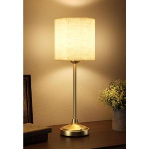 Cordless Table Lamp, 8000mAh, Dimmable, Ambient Light, 2700K, Touch Control, Portable, LED, Wireless, Rechargeable, Battery Operated, Desk Lamp, Kitchen Lamp, Fabric Shade, for Dining Room, Bedroom (17.9" Single)