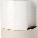 Nihow Self Watering Plant Pot: 8 Inch Ceramic Planter with Drainage Hole & Water Storage Plus for Indoor & Outdoor Plants - Cylinder Round Flower Pot for Succulent/Herbs/Violets - Cream White & Brown