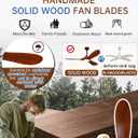 52 Inch Ceiling Fans with Lights and Remote,Solid Wood Indoor/Outdoor Ceiling Fans for Patios,Memory Function,Quiet DC Motor High CFM,Propeller 3 Blades for Porch,Farmhouse,Walnut