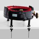 Addi Express King Size Knitting Machine, 46 Needle Round Loom with Row Counter and Hand Crank, Black, 17.7 Inch Flat Panel Width