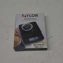 Taylor Glass Top Food Scale with Touch Controls, 11 lb Capacity, Sleek Black Design for Precision Food Measurement in Grams and Ounces