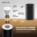waterless DiffuserScent Aroma Fragrance Air Machine, Rechargeable Essential Oil Diffuser,car Diffuser air freshener500sq.ft CoverageAromatherapy Diffuser for Rooms and Hotels (Black)