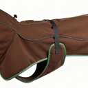 SKIPGEAR Softshell Dog Winter Vest, Fleece Lined Water-Repellent Jacket for Hiking & Running, Adjustable Windproof Winter Coat with Anti-Slip Leg Straps for Active Dogs (Brown, Large)