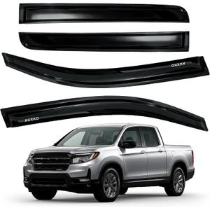 AUXKO Rain Guards for Truck Honda Ridgeline 2017-2026, Window Vent Visors Accessories - Tape-On Rain Guard Window Visor for Honda Ridgeline, Easy Install Car Side Window Wind Deflectors & Visors Black