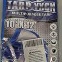 Tarp 10x12 Feet, 7 Mil Thick Waterproof Poly Tarps Cover UV Resistant, Rip & Tear Proof with Metal Grommets Every 20 Inche (Blue/Silver)