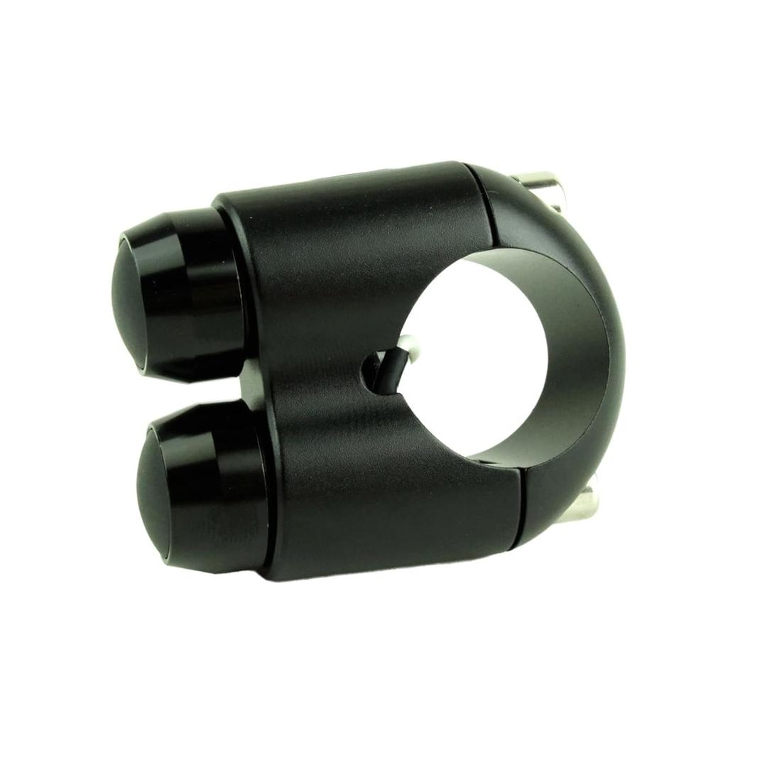 2 Buttons Aluminum Motorcycle Handlebar Switch Turn Signal Horn Headlight Starter Power Control for 7/8 inch bar Bobber Cafe Racer Chopper (Black, Fit 7/8 inch Handlebar)