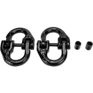 1/2 inch Tow Hitch Hammer Lock Safety Chain Adapter Connector Link Hammerlock Coupling Link, G80 Alloy Steel, 12000 Lbs Loading, Black, 2Pcs