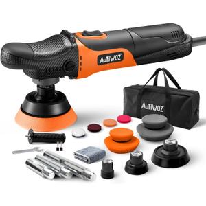 AUTIWOZ Mini Buffer Polisher, Rotary Car Buffer and Polisher Kit 6 Speeds, 1" /2" /3" Base Pads M14 Thread Extension Shaft for Car Boat Sanding Polishing and Waxing, W03