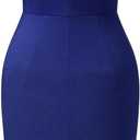 AISIZE Women's Retro Sleeveless High Neck Business Bodycon Pencil Dress (S)