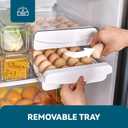 Luckore Egg Container Holders Dispenser for Refrigerator 40 Eggs, 2 Tier Clear Stackable Holder Tray with Drawer for Fridge, Storage Container with Handles for Refrigerator, Countertop