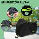 Topcrown Bike Cover Waterproof Outdoor Storage for 2 Bikes, Bicycle Cover Rain Sun UV Dust Wind Proof with Storage Bag for Mountain Road Bike/Ebike (210D Black+Green, XXL Size for 2 bikes)