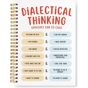 VIIJJUE Dialectical Thinking Mental Health Notebook,Funny Mental Health Journal, Motivational Journal GiftsHardcover Spiral Notebooks, 5.5x8.3 Inch