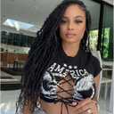 8 Packs Faux Locs Crochet Hair Curly Ends 18 Inch Soft Locs Crochet Dreads Boho Braids Crochet Faux Locs Hair for Women (18inch(pack of 8), 1B)