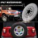 Spare Tire Brake Light Upgrade Red 3rd Third Brake Light & RGB Daytime Running Light Compatible with 2007-2024 JK JKU JL JLU JT