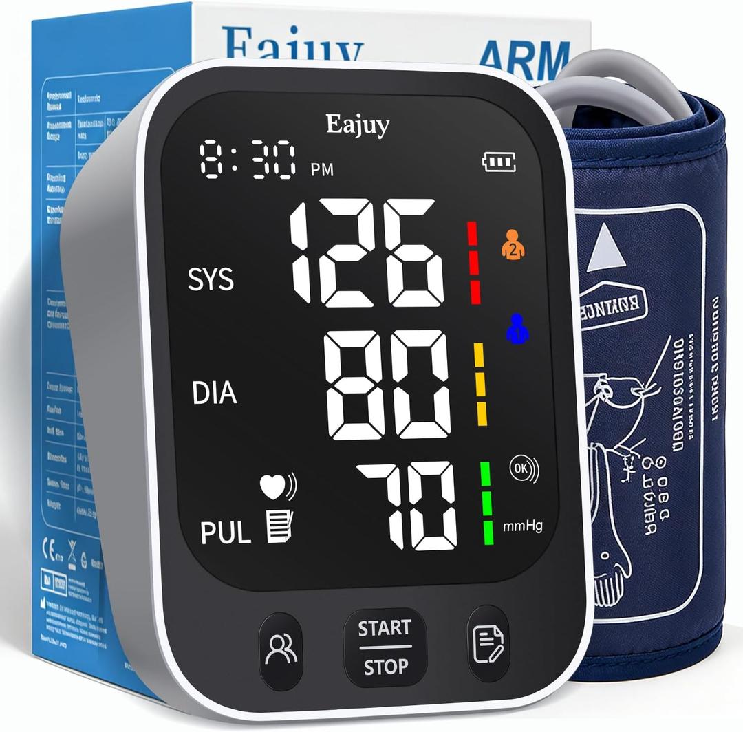 Blood Pressure Monitor2026 New Upgrade Accurate Upper Arm Blood Pressure Cuff for Home Use,Automatic Digital BP Monitors with Wide Range Cuff,Adjustable Large BP Cuff(8.6"-16.5"),2 * 199 Memory