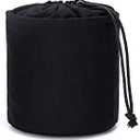 Tall Purse Organizer Insert Womens Canvas Round Handbag Organizer Storage,Handbag Purse Organizer Round Cosmetic Pouch Bag Bucket Makeup Bag (Black)