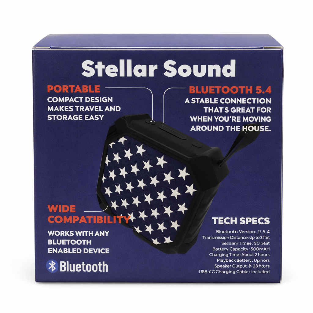 Stellar Sound Portable Bluetooth 5.4 Speaker