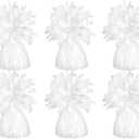 White Metallic Balloon Weights, 6-Pack Birthday Party Favors, 5.5" Inches,