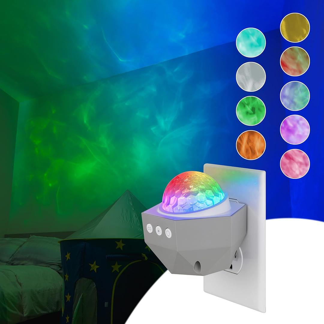 Enbrighten Galaxy Projector Plug in Night Light for Kids LED Lights for Bedroom Space Nightlight Aurora Playroom Game Room Lighting 70334-T1